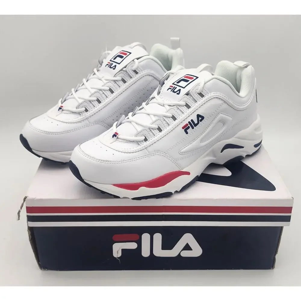 Fila Men's Ray Tracer Sneaker Shoes 1RM00661-125 White/Navy/Red Size US 11